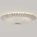Modern White Sparkling Ceiling Light with Pleated and Curved Design for Home Interior Lighting
