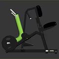 Seated Leg Exercise Fitness Machine With Black Green Frames And Handles