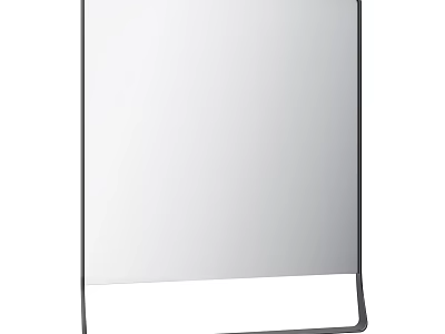 Modern Rectangular Wall Mounted Mirror With Black Frame For Home Decor 3d model