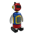 Colorful 3D Robot With Red Blue Yellow Silver Black Parts