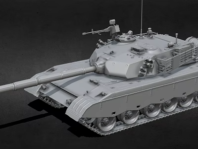 Military Main Battle Tank Model With Gun Barrel Tracks And Turret Details 3d model