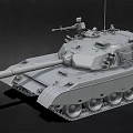 Military Main Battle Tank Model With Gun Barrel Tracks And Turret Details