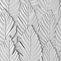 White Leaf Shaped 3D Textured Wall Decor Design For Modern Interiors 3d model