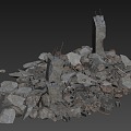 Ruin Stone Pile Collapse Building Collapse Building Ruin Ruin Wreckage Earthquake Building Destroyed Building 3d model