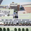 Modern School Class School 3d model