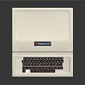Retro MicroProse Vintage Typewriter With White Body And Black Keyboard