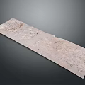 Long Rectangular Light Colored Decorative Stone Slab With Rough Surface