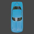 Blue Classic Two Door Sports Car With Sleek Body And Vintage Design