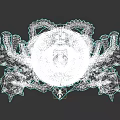 Fantastical Creature Art With Multiple Eyes Open Mouth Red Heart And Mechanical Tentacles