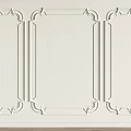 Intricate Decorative Lines On Three Panel White Wall With Classic Design 3d model