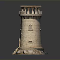 Scenic Stone Tower Landscape With Stone Steps Top Platform And Base Stones 3d model