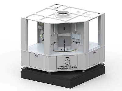Industrial Equipment Laboratory Dispersion Mill With Hexagonal Structure And Black Base 3d model