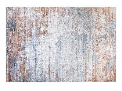 Square Rug With Distressed Blue Brown And White Abstract Textured Design 3d model