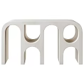 White Modern Entryway Console Table With Arched Cutouts And Minimalist Design 3d model