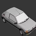 White Classic Two Door Car With Red Stripes And Vintage Design