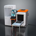 Building Construction 3D Printer With White Orange Design And Display Screen Tray Platform