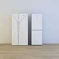 Modern Sleek Refrigerator and Freezer Unit With White Exterior And Storage Functionality 3d model