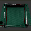 Stylish Green Folding Lounge Chair With Red Accents And Metal Frame Design
