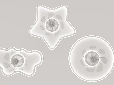 Modern Decorative Ceiling Lights with Unique Star Flower and Round Shapes 3d model