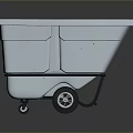 Dual Compartment Plastic Trash Bin With Wheels And Black Frame