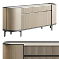 Modern Console Cabinet And Sideboard With Wooden Texture Metal Legs And Storage Design
