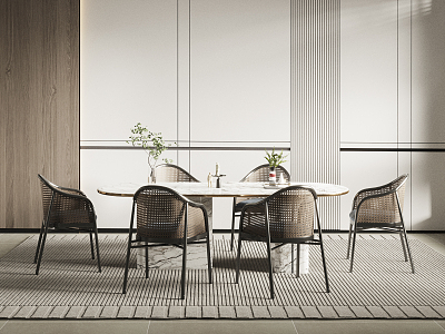 Modern Dining Table and Chair Combination model