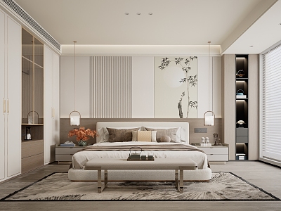 New Chinese bedroom 3d model