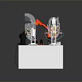 KUKA Industrial Robot As Role With Bionic Arm On White Display Platform Structure