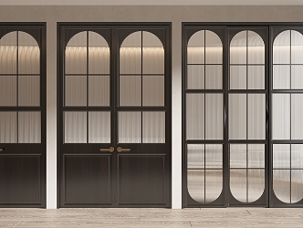 French style glass door single door double door sliding door toilet door kitchen door balcony door 3d model