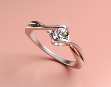 modern diamond ring 3d model