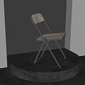 Modern Leisure Chair With Metal Frame White Seat Foldable Design Indoor Stylish Setting