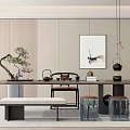 tea table and chair 3d model