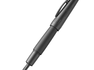 Black Retractable Pen With Ergonomic Grip And Metal Body For Smooth Writing 3d model