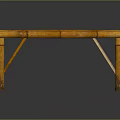 Natural Bamboo Stool With Handwoven Seat And Crossed Supportive Legs Design