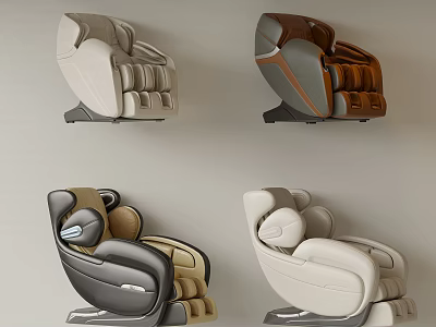 Modern Design Massage Chairs In Multiple Colors With Comfortable Seats And Ergonomic Backrests 3d model