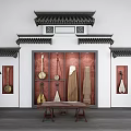 Chinese Musical Instruments Classical Musical Instruments Qin Guqin Erhu Pipa Huqin Guzheng Ruan Xian National Musical Instruments Collection Huizhou Architectural Wall Decoration 3d model