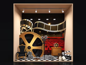 Modern Window Movie Theme Window 3d model
