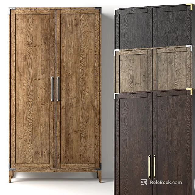 Modern Wooden Chest of Drawers With Metal Handles And Various Wood Finishes 3d model 