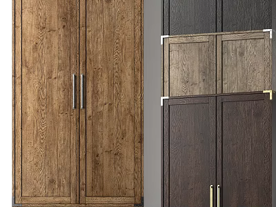 Modern Wooden Chest of Drawers With Metal Handles And Various Wood Finishes 3d model