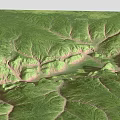Lush Green Mountain Landscape With Rolling Valleys Winding Streams And Dense Vegetation 3d model
