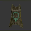 Gray Casual Tank Top With Teal Female Symbol For Everyday Wear