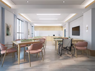 Hotel Mahjong Room Bright Spacious Interior With Mahjong Tables Wheelchair Accessible TV And Comfortable Chairs 3d model