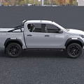 Toyota White Pickup Truck With Black Wheels And Front Grille Design