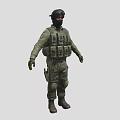 Field Army Soldier Character Man Armed Warrior Mercenary Army 3d model