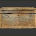 Antique Wooden Chest With Worn Surface Wooden Lid And Metal Latch