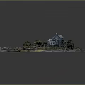 Lakeside Residential Building Surrounded By Trees With Waterfront Deck And Pier