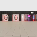 Modern Vibrant Club Interior With Neon Lights Large Screen And Seating Area