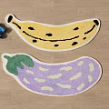 Fun Shaped Decorative Rugs Banana Yellow And Eggplant Purple Designs For Kids Room