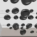 Modern Ceiling Design With Black Circular Decorations in Regular Pattern