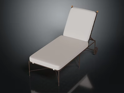 Modern Lounge Chair Furniture With White Cushion And Metal Frame Design 3d model